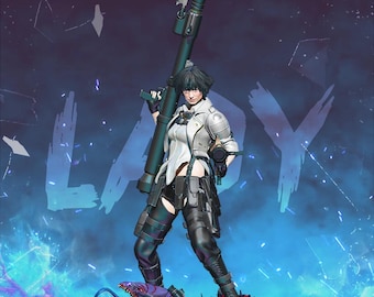Statua di Lady di Devil May Cry 5 – Modello STL di Crimson Dominion (File digitale)