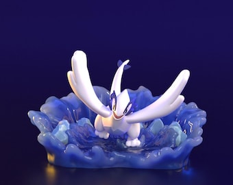 Pokémon – Lugia (Chibi) | Ocean Ascension STL-standbeeld | 3D-afdrukmodel | Digitaal STL-bestand