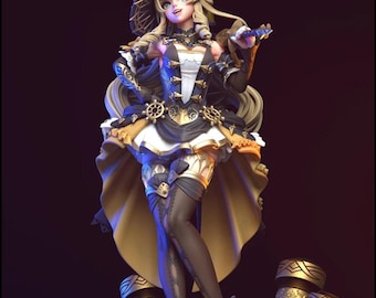 Genshin-impact – Navia | STL-standbeeld gouden groet | 3D-afdrukmodel | Digitaal STL-bestand