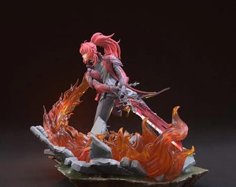 Genshin Impact – Statua STL di Diluc / Dawnfire Sovereign / Modello di stampa 3D / File STL digitale