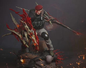 Resident Evil 4 Jack Krauser Predator Fury STL Statue 3D Print Model