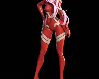 Zero Two STL Statue – Darling in the Franxx 3D Print Model (Digital File)