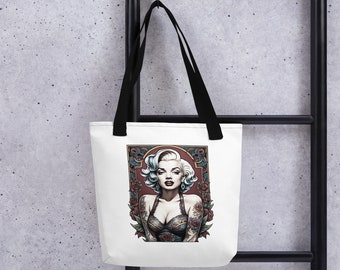 Borsa tote con carta di Marilyn Monroe