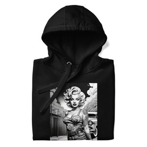 Marilyn Black and White Unisex Hoodie