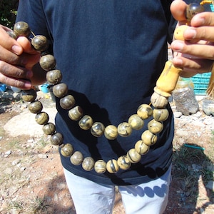 336 Gram Natural Indonesian Aromatic Amber Tasbih – 33 Large Prayer Beads 25 mm, Meditation Jewelry