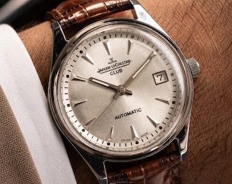 Orologio automatico Jaeger-LeCoultre Club ricondizionato / Swiss Made Quadrante argentato, cinturino in pelle marrone