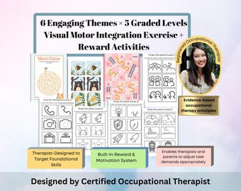 Visual Motor Workbook | Draw Missing Lines, Copy Shapes (Digital Download)
