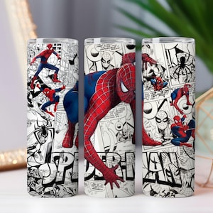 Spiderman Tumbler Wrap Bundle: 32+ Superhero Designs (Digital Download) image 14