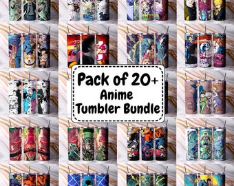 Anime Adventure Pack of 20+ 20oz Skinny Tumbler Wrap PNG Bundle | Sublimation Design | Digital Download