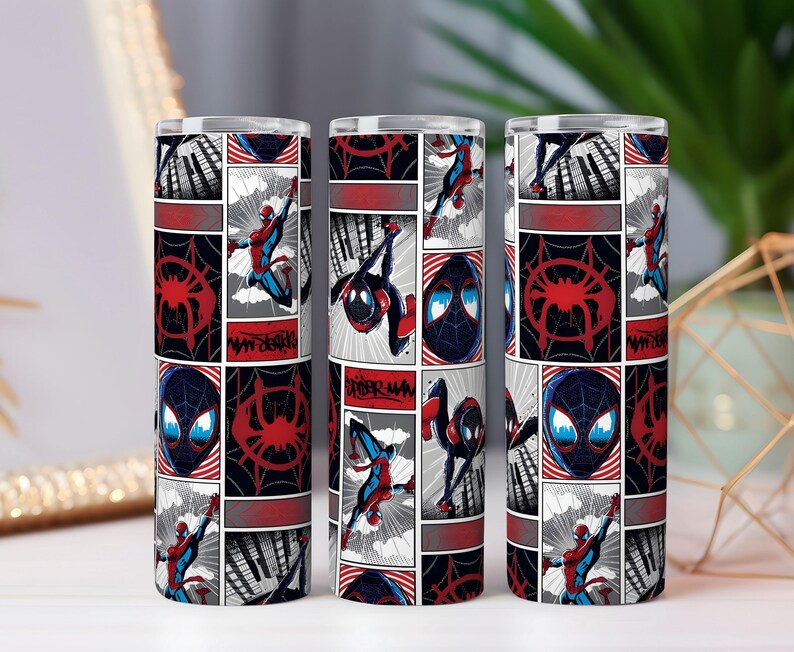 Spiderman Tumbler Wrap Bundle: 32+ Superhero Designs (Digital Download) image 18