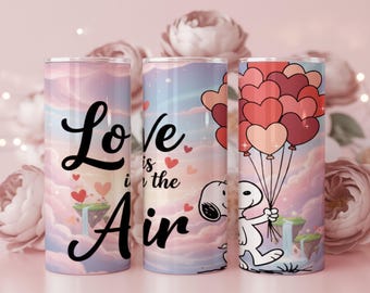 Beagle Balloon Valentine Tumbler Wrap | Love Is In The Air (Digital Download)