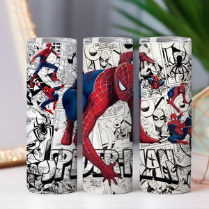 Spiderman Tumbler Wrap Bundle: 32+ Superhero Designs (Digital Download) image 5