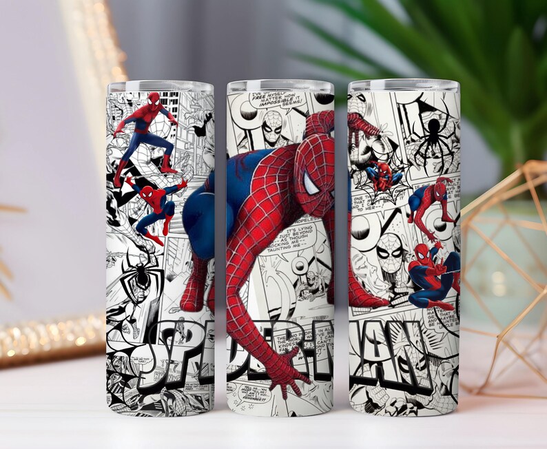 Spiderman Tumbler Wrap Bundle: 32+ Superhero Designs (Digital Download) image 5