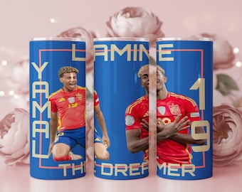 Yamal Football Player Tumbler Wrap, 20oz Skinny Sublimation Design (PNG Digital Download)