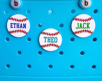 Personalized Baseball Bogg Charms, Customized Sports Ball, Athletic Bogg Bits, Purse Charms, Bogg Bag Accessories