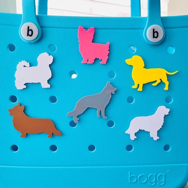 Custom Dog Breed Bogg Charms, Personalized Pet Accessories, Animal Lover Gift, Customized Dog Bogg Bits, Purse Charms