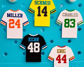 Bogg Bag Personalized Football Jersey Charms, Sports Bogg Bit Bag Decoration, Customized Athletic Jersey, Purse Charm