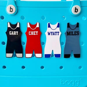 Personalized Wrestling Singlet Bogg Charms, Customized Sports Bits, Wrestling Mom, Purse Charms, Team Sports