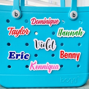 Custom Name Bogg Bag Bits, 1-Line Personalized Name or Word Bogg Charm, Family Name ID Tag, Bogg Bag Personalized Name Cloud Charm