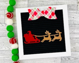Letter Board Santa and Reindeer, Christmas Felt Board Accessories, Reindeer and Santa's Sleigh, Rudolph Reindeer, Message Board Decor