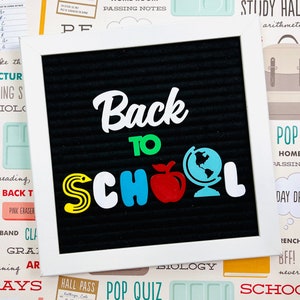 Back To School Set For Letter Boards, Teacher Classroom Decor, First Day Of School Felt Board Sign, Letter Board Icons and Accessories