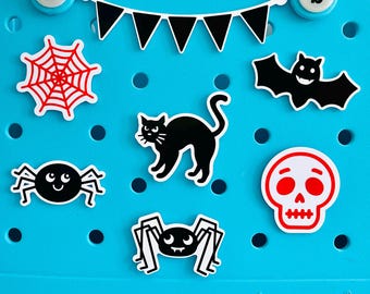Halloween Bogg Bag Charms, Spider, Black Cat, Spider, Halloween Skull, Bat, Spider Web, Bogg Autumn Bits, Croc Bag, Simply Modern Bag