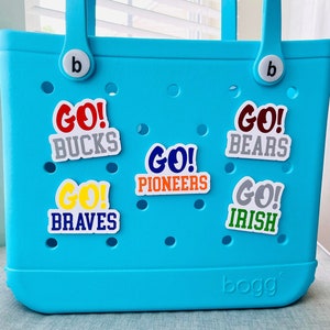 Bogg Bag Go! Team Bits, Custom Sports Team Bogg Bag Pop In, Football, Basketball, Baseball, Pool Bag Tags, Beach Bag Buttons, Track, LAX