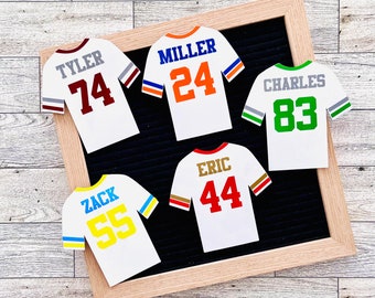 Letter Board Personalized Football Jersey, Customized Athletic Felt Board Icons, Message Board, Word Board Accessory, Mini Football Jersey