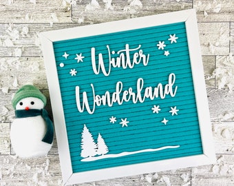 Winter Wonderland Set For Letterboards, Snowflakes, Feltboard Holiday Decor, Cold Weather Sign