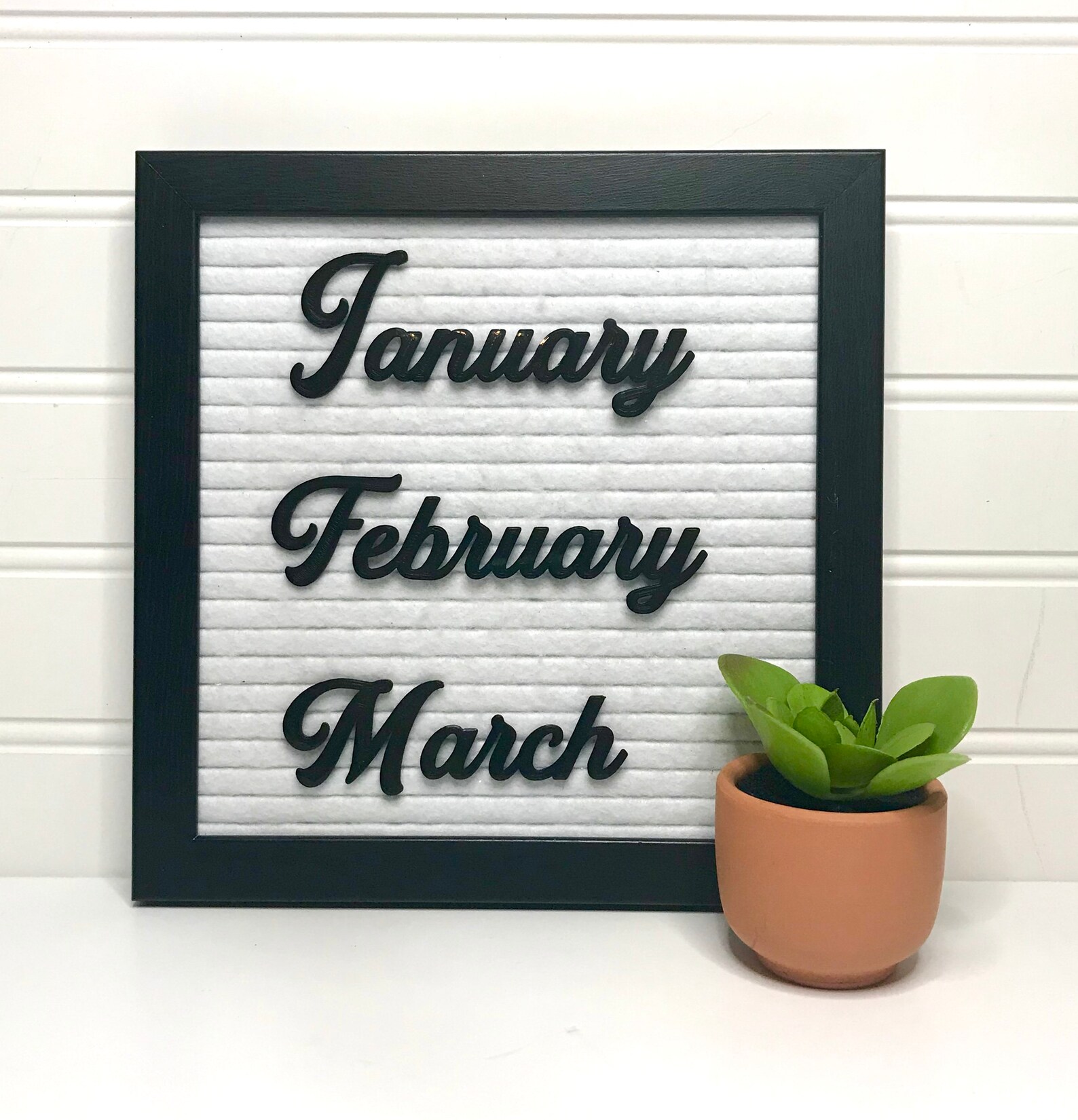 Script Months For Letterboards Cursive Months of Year Icons | Etsy
