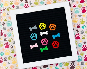 Letter Board Mini Dog Bones and Paws ,Pet Rescue Sign, New Puppy Felt Board Decorations, Scentsy Letter Board Warmer, Pet Food Area Sign