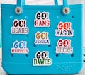 Go! Team Bogg Bag Charms, Personalized Sports, Customized Athletic Bogg Bits, Purse Charms, Football, Basketball, Hockey, Volleyball, Soccer