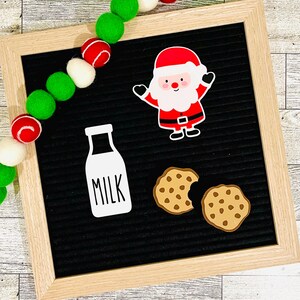 Letter Board Christmas, Milk and Cookies For Felt Boards,  Cookies For Santa Sign, Message Board Holiday Decor