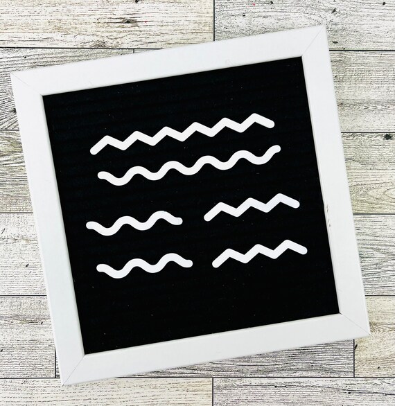 Letter Board Wavy Lines Set, Accessories For Felt Boards, Message Board Accents, Fun Letterboard Wavy Lines, Groovy Waves Word Board