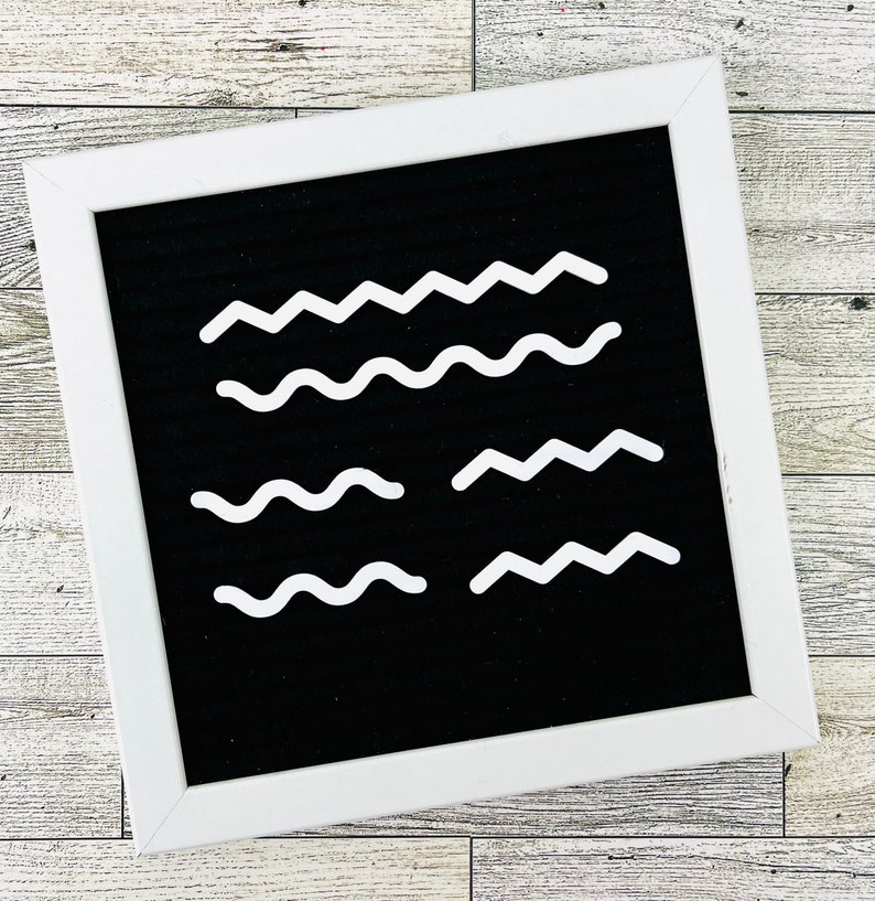 Letter board wavy line set, felt board accents, message board accessories, fun word board icons, water waves, groovy wave set for letter boards
