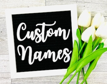 Letter Board Custom Names, Felt board Baby Name Announcement, Script Names, Personalized Name Sign, Birth Announcement, Message Board