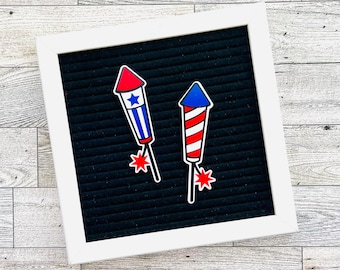 Letter Board Firecrackers, July 4th Icons For Felt Boards, USA Sign, Americana Decorations, Independence Day Firecrackers, Patriotic Decor