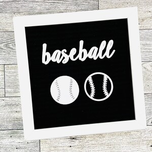 Baseball Icon For Letterboards, Sports Accessories For Letter Boards, Feltboard Spring Sports Icons