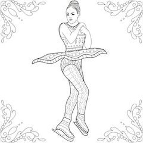 Ice Skate Coloring Page Printable