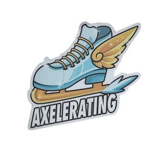 Axelerating Cartoon Figure Skating Sticker, Skate Sticker, Gifts For Figure Skaters, Ice Skating, Denali & Co.