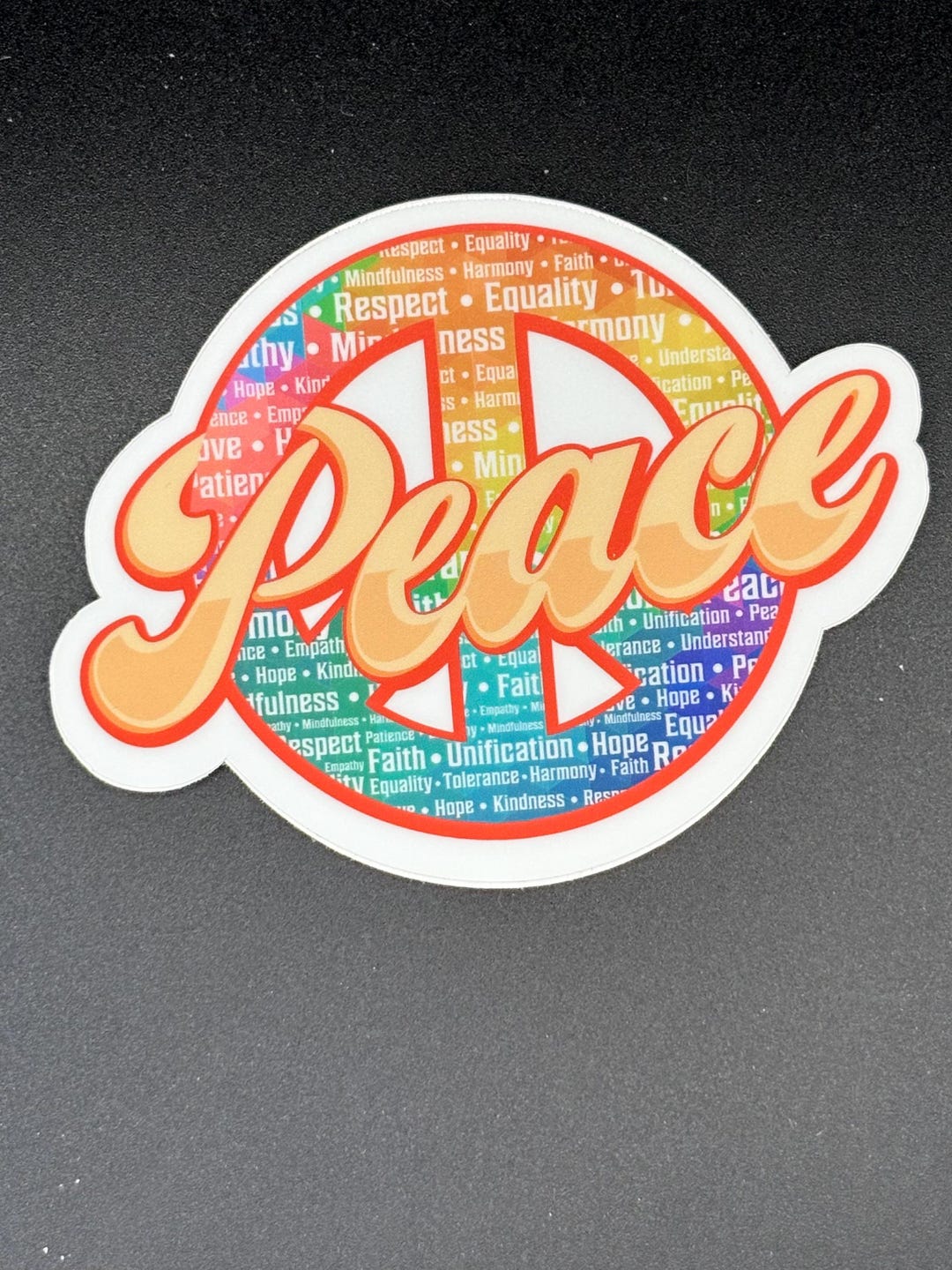 Peace Word Collage Vinyl Sticker – 3.5