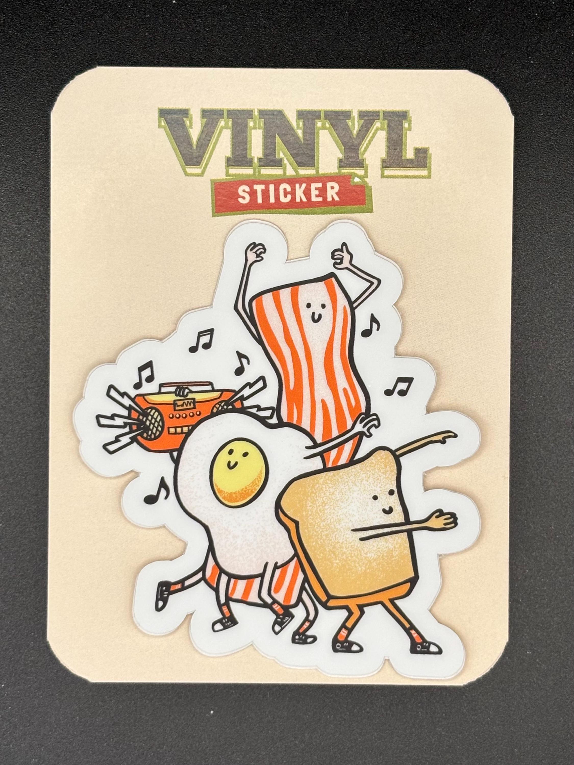 Breakfast Dance Party Sticker: Funny Foodie Decal - Etsy