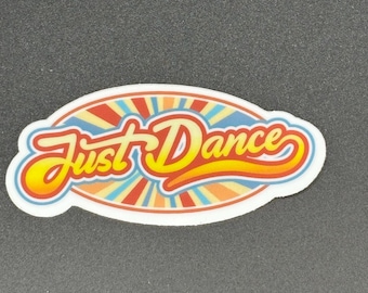 Just Dance Sticker – Retro Oval Design – 3" x 1.4"