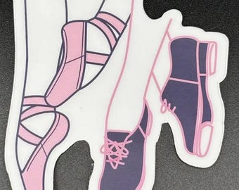 Ballet Pointe Shoes & Tap Shoes Sticker: Waterproof Dance Gift