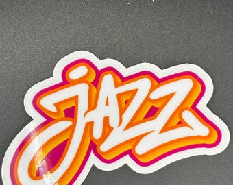 Jazz Typography Dance Sticker, 4" x 2.8"