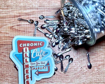 Chronic Illness Cafe Sticker: POTS, EDS Awareness, Body Shakes, Tremors, Dysautonomia Symptoms