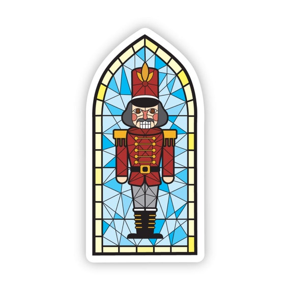 Nutcracker Stained Glass Nutcracker Vinyl Sticker Vinyl Etsy