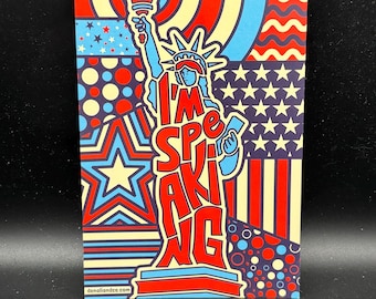 I’m Speaking Activism Postcard • Red White & Blue  • Snail Mail to Congress • Kamala Harris Inspired • Political Postcards 4x6