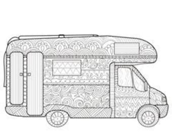 Printable Coloring Page Zentangle Camping Coloring Book