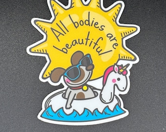 Mirror Affirmation Decal – “All Bodies Are Beautiful” Body Positivity Sticker, Self Love Reminder